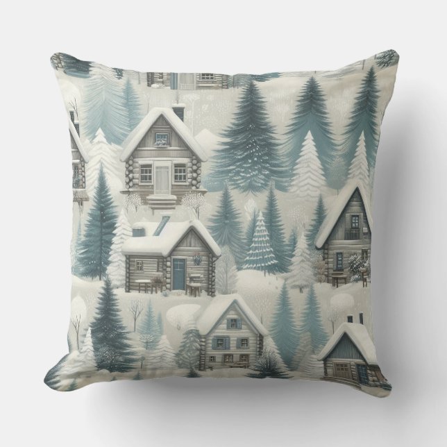 Cojín Decorativo Cabina de invierno acogedora (Anverso)