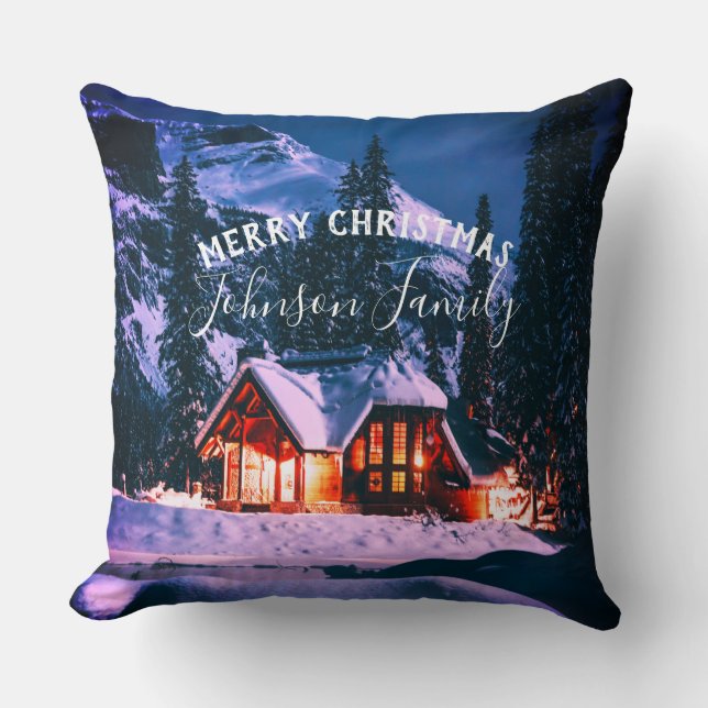 Cojín Decorativo Cabina de invierno navidades (Anverso)