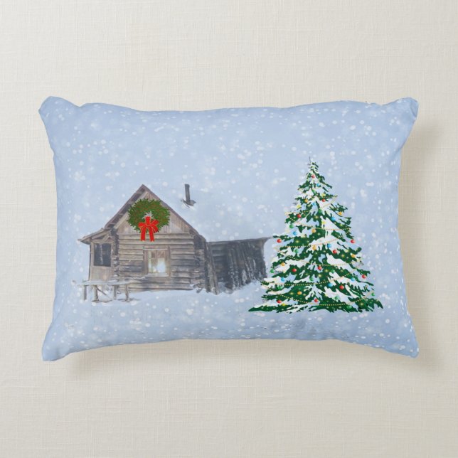 Cojín Decorativo Cabina de Navidades de Invierno (Anverso)