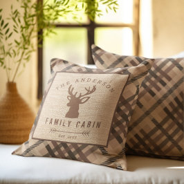 Cojín Decorativo Cabina de nombre rústico en el bosque