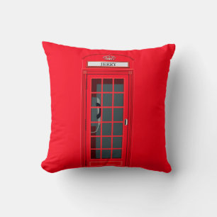 Cojín Decorativo Cabina de teléfono roja personalizada de Londres