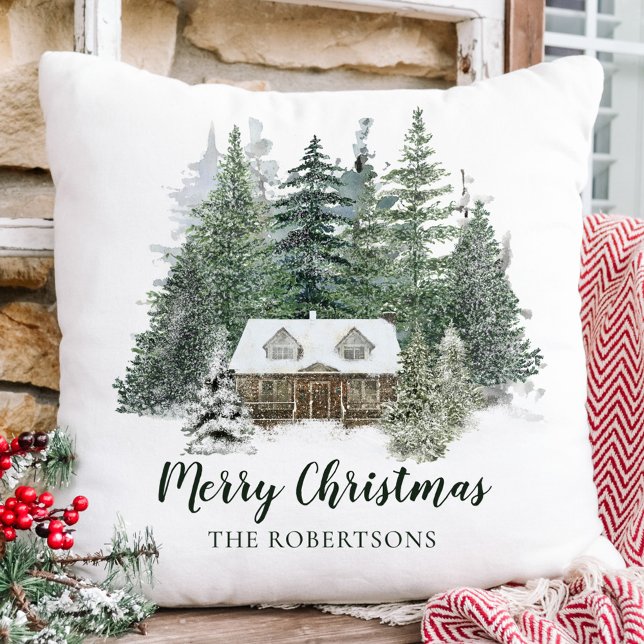 Cojín Decorativo Cabina de Woodland para Navidades Rústicos (Subido por el creador)