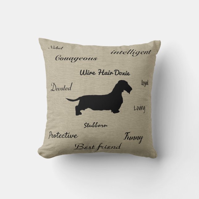 Cojín Decorativo Cable Hair Dachshund Pillow (Anverso)