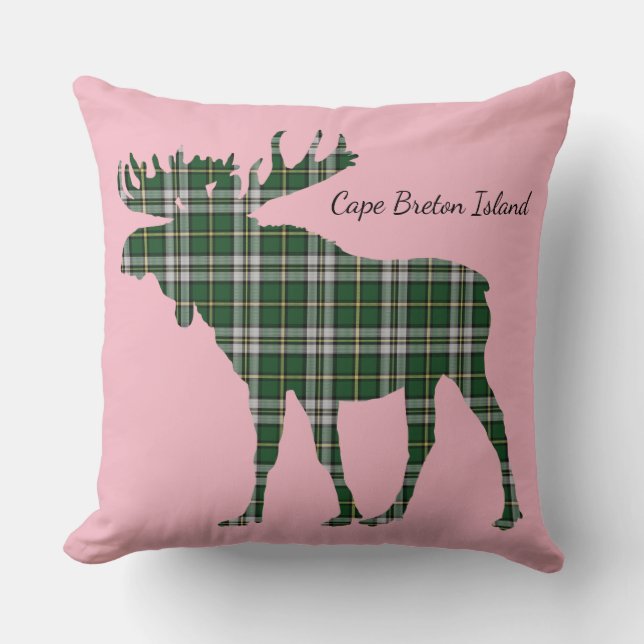 Cojín Decorativo Cabo Bretón Tartán Personalizado Moose (Anverso)