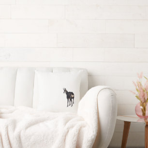 Cojín Decorativo Cabra alpina de montaña Chamois minimalista en la 