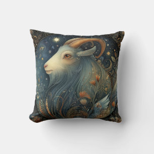Cojín Decorativo Cabra Capricornio Zodíaco Astrología Celestial Cum