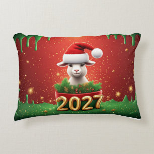 Cojín Decorativo Cabra Navideña Adorable Regalo de Fiesta Acogedor