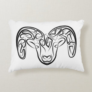 Cojín Decorativo Cabra/oveja tribal negra y blanca