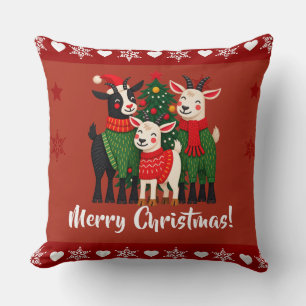 Cojín Decorativo Cabras de Navidad Feliz Navidad