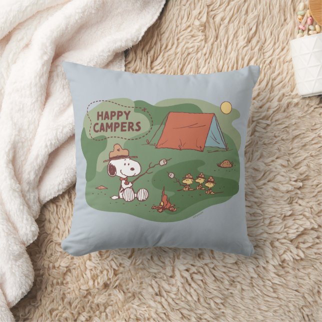 Cojín Decorativo Cacahuetes | Camperas felices Snoopy y Woodstock (Manta)