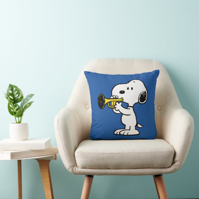 Cojín Decorativo Cacahuetes | Jugador de trompeta Snoopy (Silla)