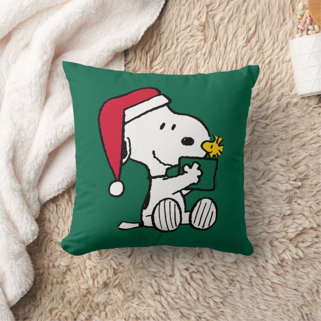Cojín Decorativo Cacahuetes | Regalo Snoopy Santa & Woodstock (Manta)