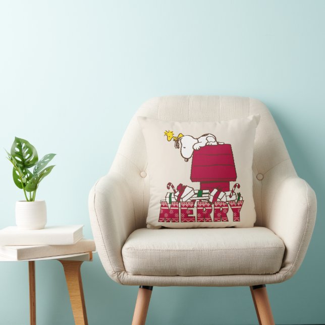 Cojín Decorativo Cacahuetes | Snoopy & Woodstock Merry Ugly Sweater (Silla)