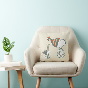 Cojín Decorativo Cacahuetes   Viaje para esquiar Snoopy & Woodstock