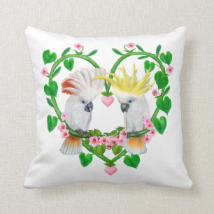 Cojín Decorativo Cacatúas del Corazón