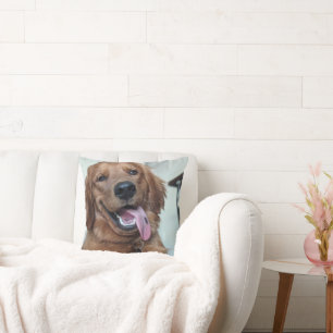 Cojín Decorativo Cachorro adorable de raza Retriever Dorado Fotog