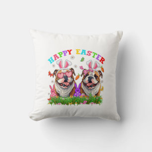 Cojín Decorativo Cachorro Bulldog Inglés Lindo y Huevos con Orejas