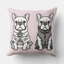 Cojín Decorativo Cachorro de Bulldog francés de moda