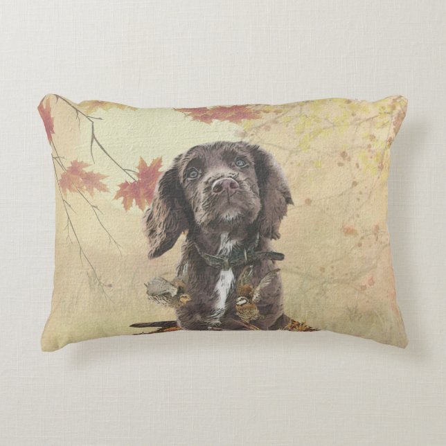 Cojín Decorativo Cachorro de coco de chocolate (Anverso)