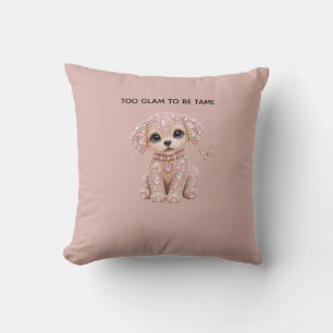 Cojín Decorativo Cachorro de cristal rosa lindo