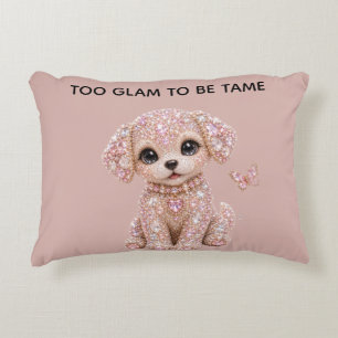 Cojín Decorativo Cachorro de cristal rosa lindo