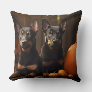 Cojín Decorativo Cachorro de Kelpie Australiano Calabaza Otoño Deli
