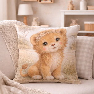 Cojín Decorativo Cachorro de León Bebé Lindo Sala de Niños Neutral