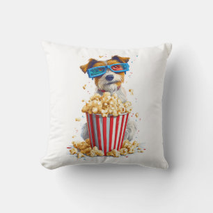 Cojín Decorativo Cachorro de palomitas � Perro de Noche de Película