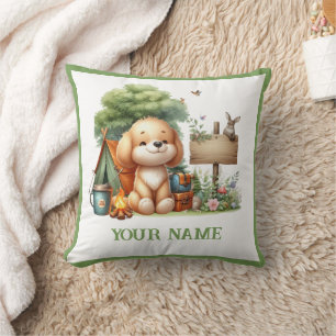 Cojín Decorativo Cachorro Personalizado del Bosque Mágico