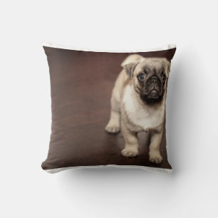 Cojín Decorativo cachorro pug en sepia