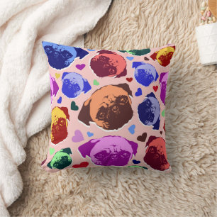 Cojín Decorativo Cachorro Pug PopArt Estilo Retro