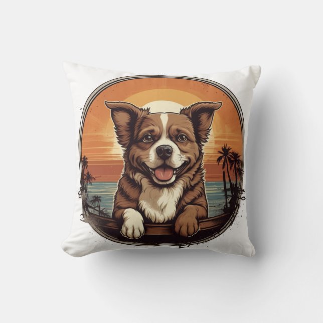 Cojín Decorativo Cachorro retro (Anverso)