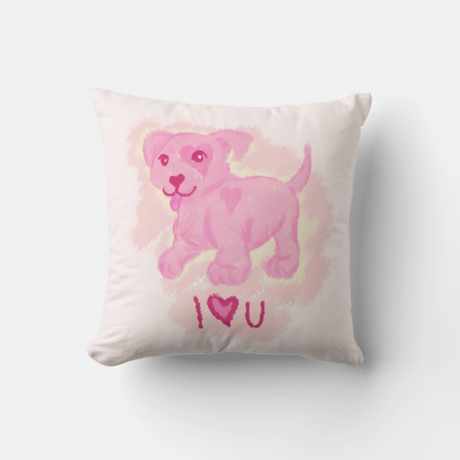 Cojín Decorativo Cachorro rosa (Anverso)