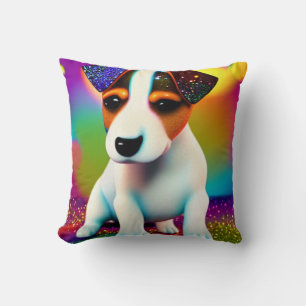 Cojín Decorativo Cachorro Terrier Adorable Brillo Primer Plano