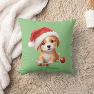 Cojín Decorativo Cachorros de invierno cachorro Perro Santa Navidad