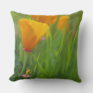 Cojín Decorativo Cachorros dorados de California en un campo verde