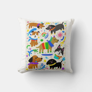 Cojín Decorativo Cachorros juguetones de dibujos animados