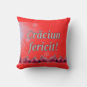 Cojín Decorativo ¡Căciun fericit! Feliz Navidad en Rumania