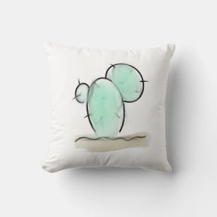 Cojín Decorativo cactus acuarela desierto arizona dibujado a mano v