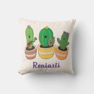 Cojín Decorativo Cactus canto lindo personalizado ilustracion