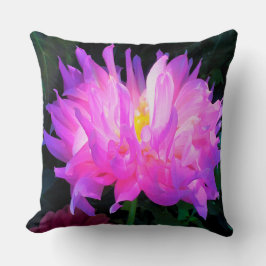 Cojín Decorativo Cactus Dahlia rosa y morado asombroso