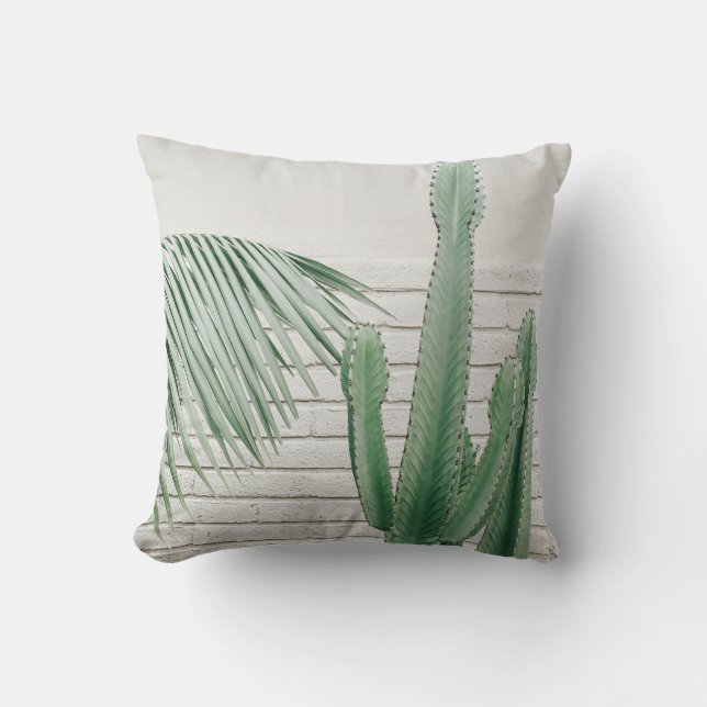 Cojín Decorativo Cactus de candelabra verde (Anverso)