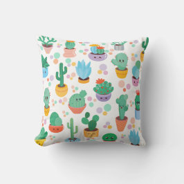 Cojín Decorativo Cactus de dibujos animados lindos y coloridos en m