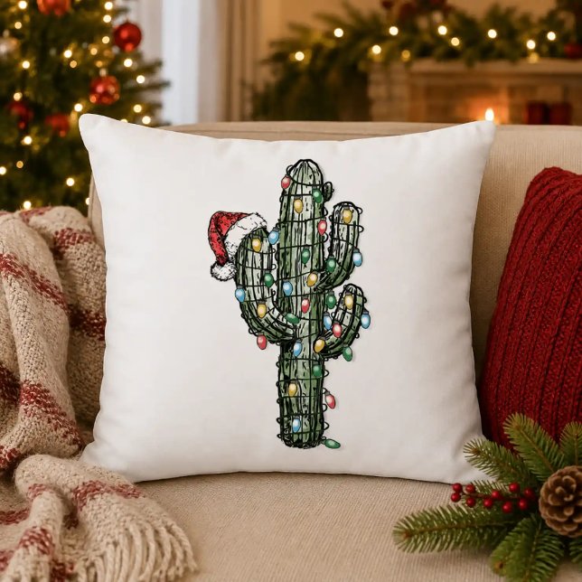 Cojín Decorativo Cactus de Navidad con Luces  (Subido por el creador)