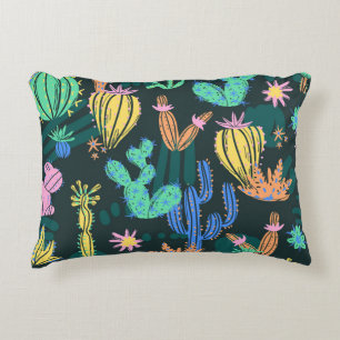 Cojín Decorativo Cactus dibujado a mano: sin costuras escandinavas.