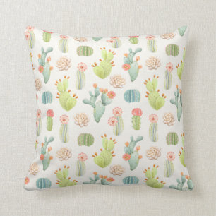 Cojín Decorativo Cactus en colores pastel suave y modelo suculento