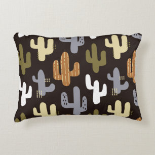 Cojín Decorativo Cactus escandinavos, fondo vintage sin costuras.