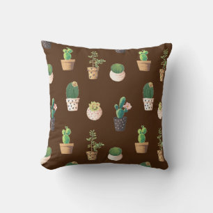 Cojín Decorativo Cactus exitosos de danza verde en ollas
