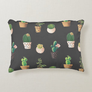 Cojín Decorativo Cactus exitosos de danza verde en ollas