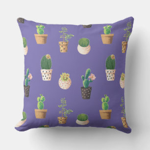 Cojín Decorativo Cactus exitosos de danza verde en ollas